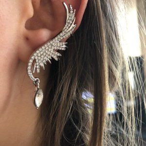 NEW Angel Wing Diamond Jacket Earrings